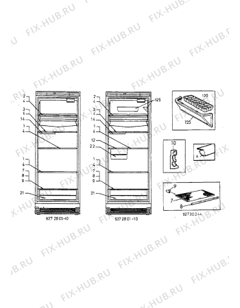 Взрыв-схема холодильника Electrolux ER3314C - Схема узла Internal parts